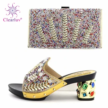 Latest Gold Color Italian Shoes and Bags To Match Shoe with Bag Set Decorated with Rhinestone Nigerian Women Party
Latest Gold Color Italian Shoes and Bags To Match Shoe with Bag Set Decorated with Rhinestone Nigerian Women Party