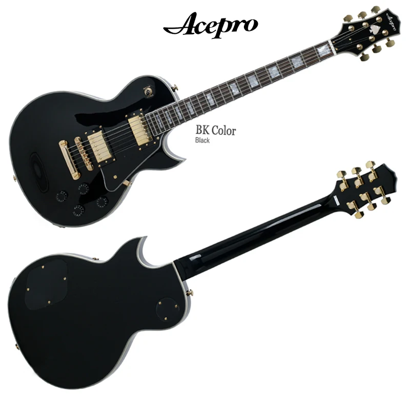High quality Acepro Electric guitar with Gold Hardware, Mahogany body Black Color Guitarra
High quality Acepro Electric guitar with Gold Hardware, Mahogany body Black Color Guitarra