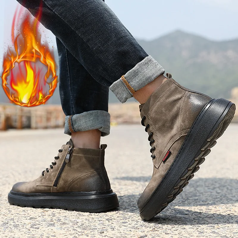 Lang ke Martin Boots Men's British-Style Autumn & Winter Lace-up Genuine Leather Casual Flat Men Hight-top plus Velvet Warm MEN'
Lang ke Martin Boots Men's British-Style Autumn & Winter Lace-up Genuine Leather Casual Flat Men Hight-top plus Velvet Warm MEN'