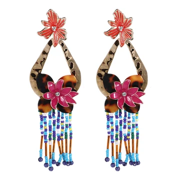 Ethnic Retro Flower Boho Jewelry Turkish Jhumka Earrings Women's Vintage Turkey Wood Beaded Tassel Earrings Bijoux
Ethnic Retro Flower Boho Jewelry Turkish Jhumka Earrings Women's Vintage Turkey Wood Beaded Tassel Earrings Bijoux