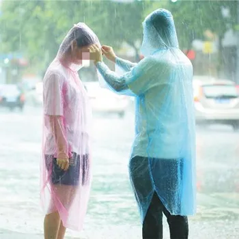 

1pcs Disposable Raincoat Adult Emergency Waterproof Hood Poncho Travel Camping tourism Must Coat Clear Rain Coat Unisex