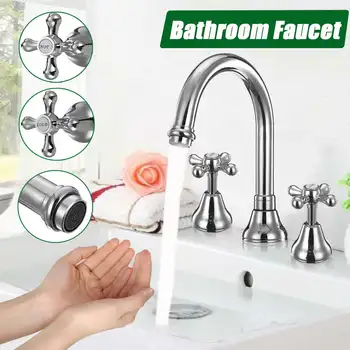 Bathroom Basin Sink Faucet 3 Holes Double Handle Luxury Hot and Cold Mixer Water Bathbasin Bathtub Taps
Bathroom Basin Sink Faucet 3 Holes Double Handle Luxury Hot and Cold Mixer Water Bathbasin Bathtub Taps