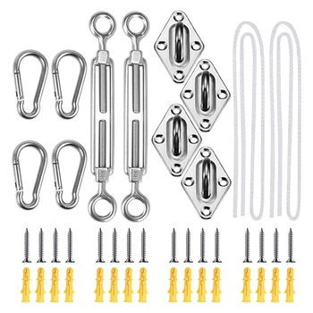 44 Pcs Shade Sail Hardware Kit Sun Shade Sails, Anti-Rust Stainless Steel Mounting Accessories
44 Pcs Shade Sail Hardware Kit Sun Shade Sails, Anti-Rust Stainless Steel Mounting Accessories