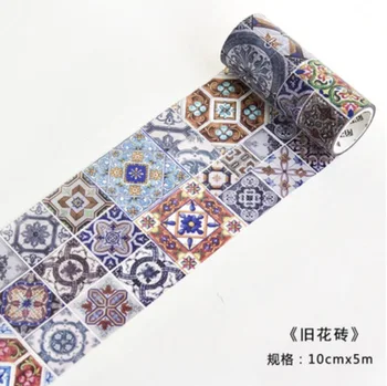 

5meters Width:9cm Antique brick pattern blue and white exotic wind hand account wall tile home decoration sticker