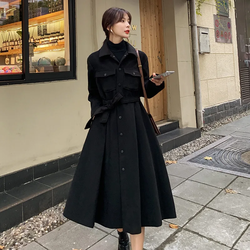 Photo Shoot Woolen Jacket Women's Mid-length Korean-style 2019 Autumn And Winter Loose Cloak Short-height Woolen Overcoat Black
Photo Shoot Woolen Jacket Women's Mid-length Korean-style 2019 Autumn And Winter Loose Cloak Short-height Woolen Overcoat Black