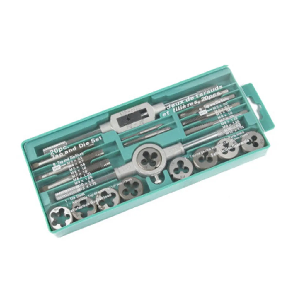 20pcs/lots Tap and Die Set Screw Thread Plug Taps Wrench Alloy Steel Hand Tapping Tools Drill | Инструменты