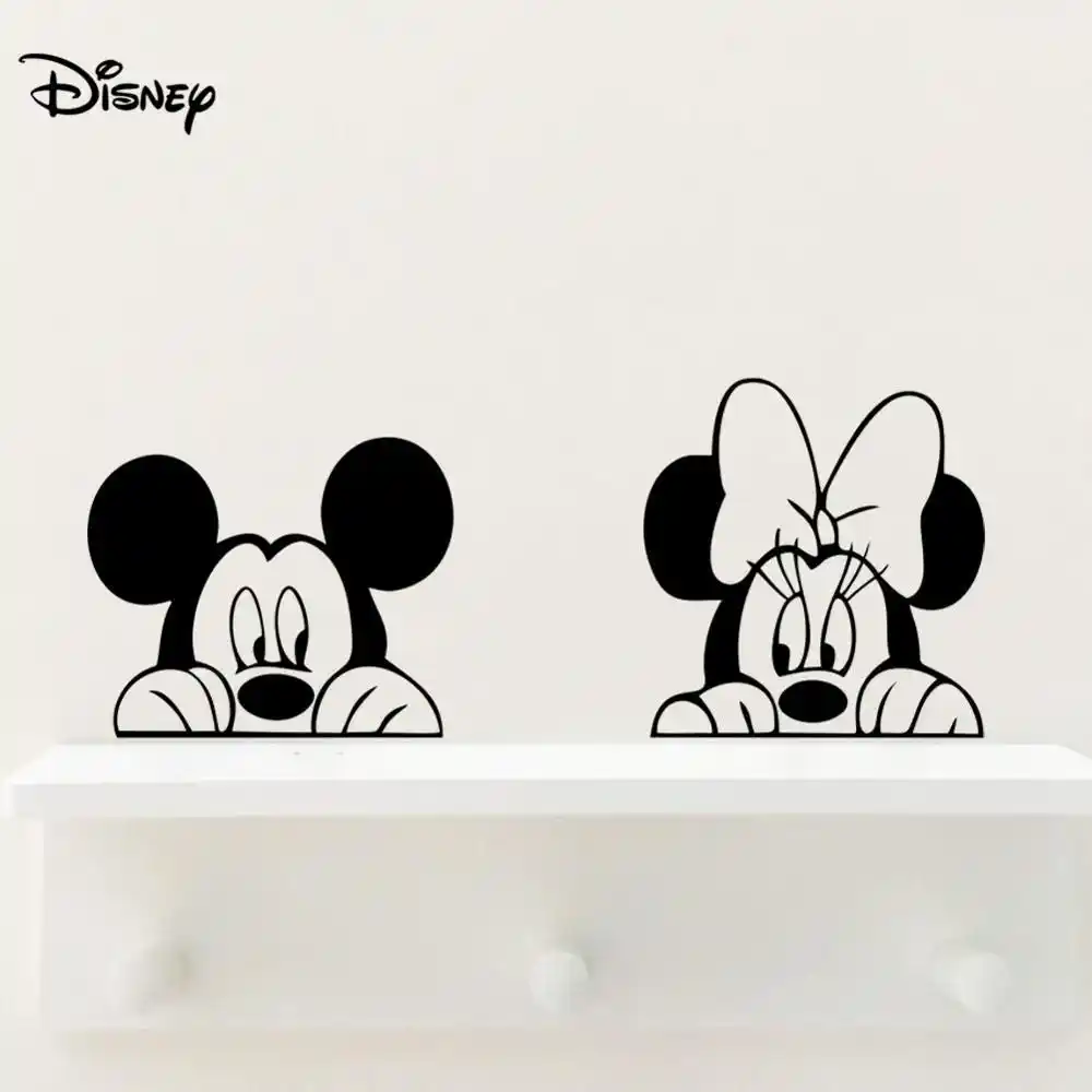 ディズニー漫画アニメステッカーミッキーミニーマウスディズニー子供のベッドルームの装飾ステッカー自己粘着壁紙 Gooum