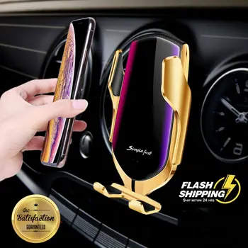 Qi 10W Wireless Charging Station R1 Automatic Clamping Phone Holder Mount Car Fast Wireless Charger for IPhone Huawei Samsung
Qi 10W Wireless Charging Station R1 Automatic Clamping Phone Holder Mount Car Fast Wireless Charger for IPhone Huawei Samsung