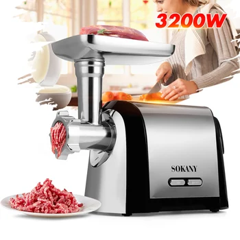 Stainless Steel Electric Meat Grinder 3200W Multifunction Powerful Kitchen Food Chopper Sausage Meat Grinders Processor EU Plug
Stainless Steel Electric Meat Grinder 3200W Multifunction Powerful Kitchen Food Chopper Sausage Meat Grinders Processor EU Plug