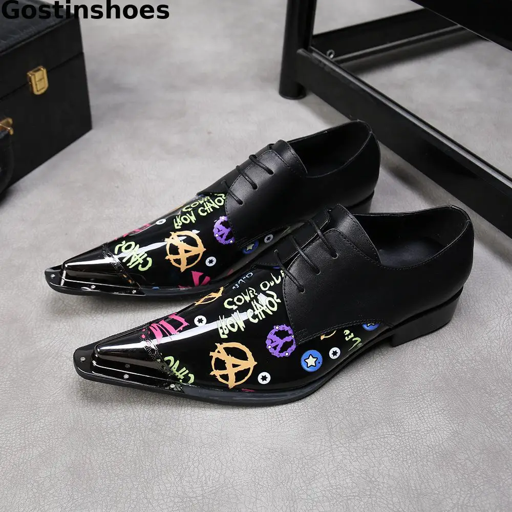Graffiti Shoes Genuine Leather Men Oxford Shoes Lace Up Pointed Toe Casual Leisure Men Derby Shoes Fashion
Graffiti Shoes Genuine Leather Men Oxford Shoes Lace Up Pointed Toe Casual Leisure Men Derby Shoes Fashion