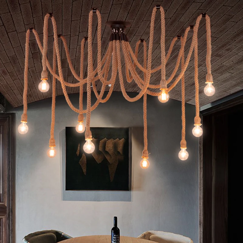Hemp Rope chandelier For Shopping mall LED salon lighting ceiling spider chandelier Lamp 6 10 Lights vintage chadnelier
Hemp Rope chandelier For Shopping mall LED salon lighting ceiling spider chandelier Lamp 6 10 Lights vintage chadnelier