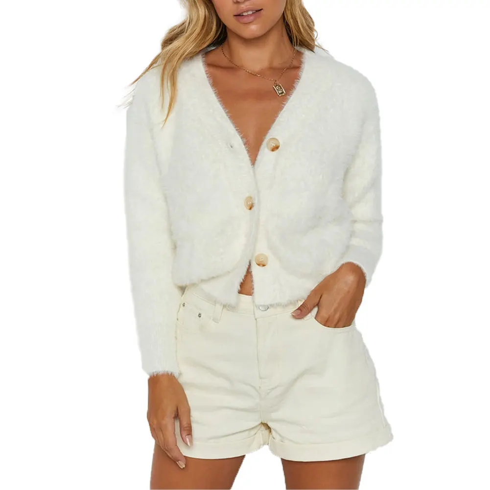 Women Plush Coat Cardigan Solid Color Double-Side Wear Loose Casual V-Neck Fall Winter Long Sleeve Single-breasted Warm Clothes
Women Plush Coat Cardigan Solid Color Double-Side Wear Loose Casual V-Neck Fall Winter Long Sleeve Single-breasted Warm Clothes
