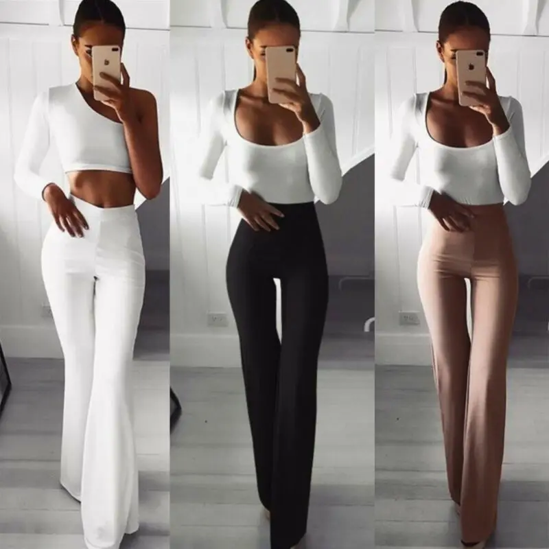 Fashion Women Wide Leg Stretch Straight Flared Trousers Bell-bottom Pants High Waist Ladies Solid Long Pant
Fashion Women Wide Leg Stretch Straight Flared Trousers Bell-bottom Pants High Waist Ladies Solid Long Pant