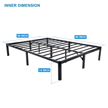 14" Heavy-Duty Metal Bed Frame with Slats Durable Platform Bed Frame Mattress Foundation, Twin to King Sizes
14" Heavy-Duty Metal Bed Frame with Slats Durable Platform Bed Frame Mattress Foundation, Twin to King Sizes