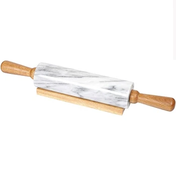 Marble Rolling Pin with Wooden Barrel Handle Base-Set for Baking Donut Cookie Pasta Dough Pastry Fondant Pie Chef-Gray 
Marble Rolling Pin with Wooden Barrel Handle Base-Set for Baking Donut Cookie Pasta Dough Pastry Fondant Pie Chef-Gray