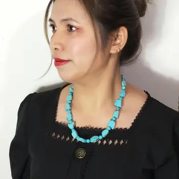 Lii Ji Blue Turquoise Howlite Necklace Small Irregualr Beads Necklace For Women Fashion Necklace Approx 53cm 
Lii Ji Blue Turquoise Howlite Necklace Small Irregualr Beads Necklace For Women Fashion Necklace Approx 53cm