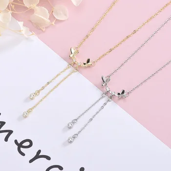 Ms Necklace Korean Small Fresh Art Style Sterling Silver Rhinestone Butterfly Tassel Clavicle Chain Pendant Girl Neck Accessory
Ms Necklace Korean Small Fresh Art Style Sterling Silver Rhinestone Butterfly Tassel Clavicle Chain Pendant Girl Neck Accessory