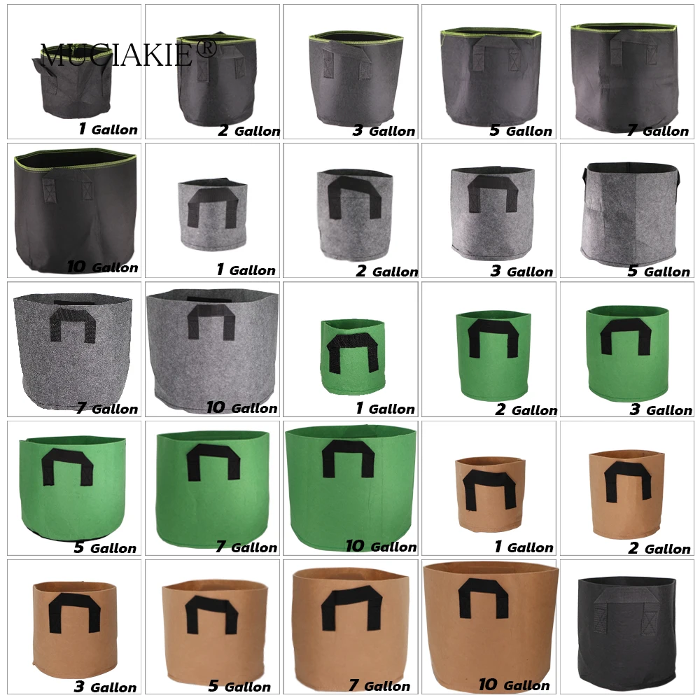 MUCIAKIE 1PC Thickened Grow Bags 1/2/3/5/7/10 Gallon Fabric Felt Plant Growing Bags Vegetable Flower Pot Container Garden
MUCIAKIE 1PC Thickened Grow Bags 1/2/3/5/7/10 Gallon Fabric Felt Plant Growing Bags Vegetable Flower Pot Container Garden