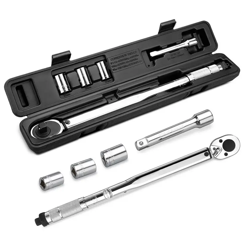 1/2-Inch Drive Click Torque Wrench (10-150 ft-lbs.or 13.6-203.5 Nm) 24-Tooth Dual Scale Alloy Steel 
1/2-Inch Drive Click Torque Wrench (10-150 ft-lbs.or 13.6-203.5 Nm) 24-Tooth Dual Scale Alloy Steel