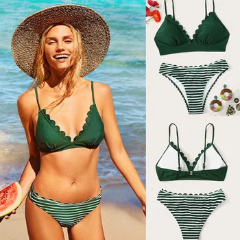 Striped Bikini Set Women Swimwear New 2020 Ruffles Push Up Padded Swimsuit Summer Bathing Suit Biquini 
Striped Bikini Set Women Swimwear New 2020 Ruffles Push Up Padded Swimsuit Summer Bathing Suit Biquini