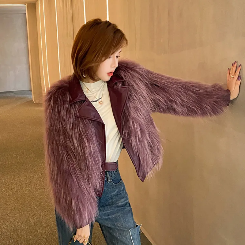 genuine leather jacket women's genuine raccoon fur coats (6)