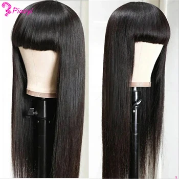Piaoyi Straight Human Hair Wigs With Bangs Brazilian Full Machine Straight Wig With Bangs Human Hair Glueless Wig With Bangs
Piaoyi Straight Human Hair Wigs With Bangs Brazilian Full Machine Straight Wig With Bangs Human Hair Glueless Wig With Bangs