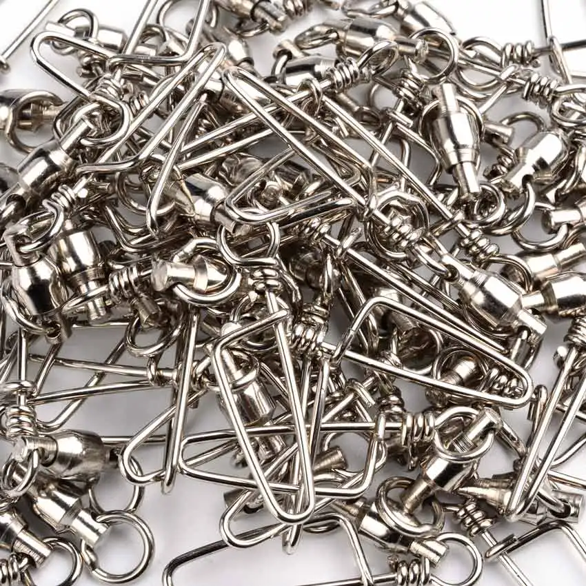 10 pcs / Box Fishing Swivels Connector Snap 0#-6# Ball Bearing Rolling Swivel For Fishhook Lure Carp Fishing Accessories 10 pcs / Box Fishing Swivels Connector Snap 0#-6# Ball Bearing Rolling Swivel For Fishhook Lure Carp Fishing Accessories