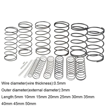 10PCS 0.5*3*5-50mm Spring Steel Small Compression Release Mechanical Return Spring Pressure Spring OD 3mm 0.5x3x5-50mm
10PCS 0.5*3*5-50mm Spring Steel Small Compression Release Mechanical Return Spring Pressure Spring OD 3mm 0.5x3x5-50mm