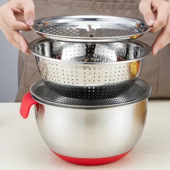 Easy Clean With Grater Leak Basin Oil Filter Stainless Steel Prepping Non Slip Mixing Bowl Set Cooking Food Storage Baking
Easy Clean With Grater Leak Basin Oil Filter Stainless Steel Prepping Non Slip Mixing Bowl Set Cooking Food Storage Baking