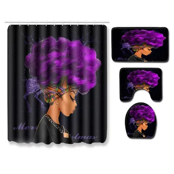 African Women's New Creative Shower Curtain Cross-Border Supply Wholesale Graphic Customization Bathroom Carpet Combination Mat 
African Women's New Creative Shower Curtain Cross-Border Supply Wholesale Graphic Customization Bathroom Carpet Combination Mat