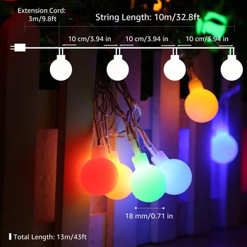 Romantic Holiday Lights Outdoor Lighting Ball LED String Bulb 8 Mode Copper Wire Chain Lamp for Christmas Home Decoration
Romantic Holiday Lights Outdoor Lighting Ball LED String Bulb 8 Mode Copper Wire Chain Lamp for Christmas Home Decoration