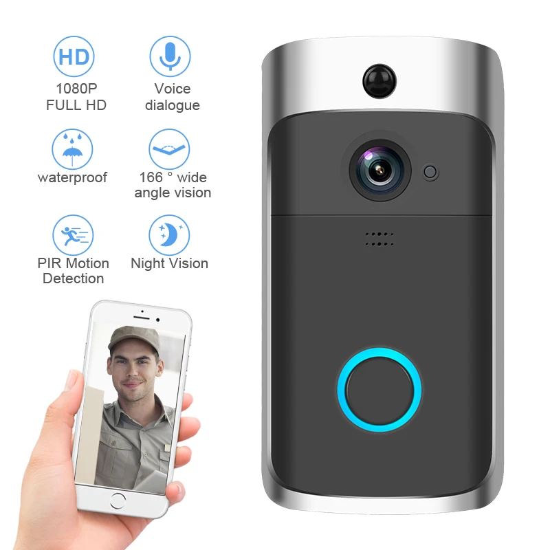 Aracorn Smart Video Doorbell Wifi Wireless Call Intercom With Chime Night vision IP Door Bell Wireless Home Security Camera
Aracorn Smart Video Doorbell Wifi Wireless Call Intercom With Chime Night vision IP Door Bell Wireless Home Security Camera