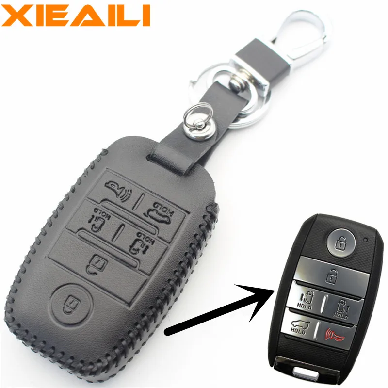 XIEAILI Genuine Leather 6Button Keyless Entry Smart Key Case Cover For Kia Sedona/Grand/Carnival/Sorento S392
XIEAILI Genuine Leather 6Button Keyless Entry Smart Key Case Cover For Kia Sedona/Grand/Carnival/Sorento S392