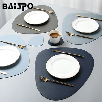 Baispo PU Leather Tableware Pad Oil Water Resistant Heat Insulation Non-Slip Tablemat Coaster Set For Kitchen Washable Placemat
Baispo PU Leather Tableware Pad Oil Water Resistant Heat Insulation Non-Slip Tablemat Coaster Set For Kitchen Washable Placemat