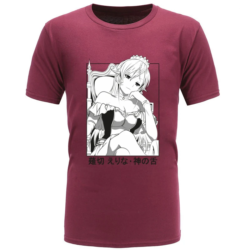 Erina_Nakiri_2214 Normal Tshirts for Adult 100% Cotton Summer/Fall Tops & Tees Tee Shirts Short Sleeve Newest Round Collar Erina_Nakiri_2214 maroon