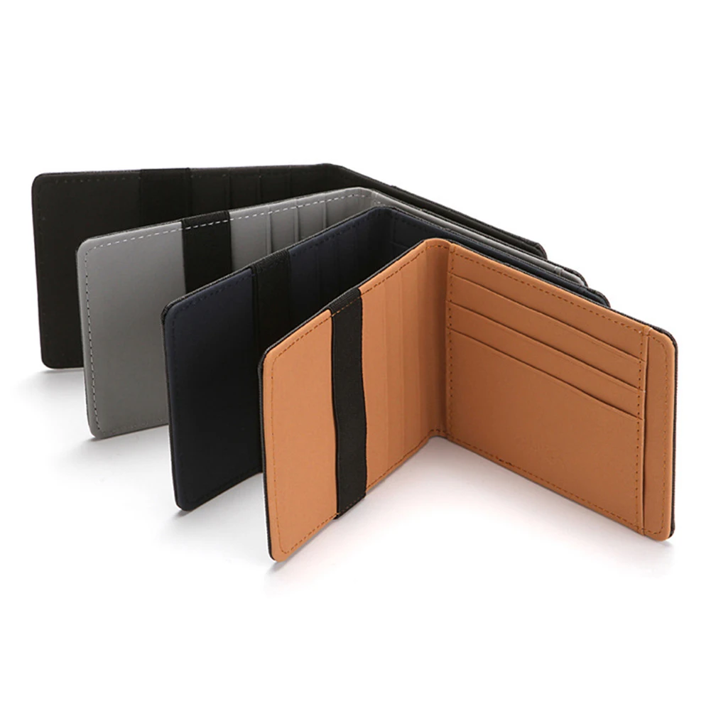 Card Holders Minimalist Slim Wallet RFID Blocking Men Wallet Secure Faux Leather Bag Cards Cash Elastic Band Holder