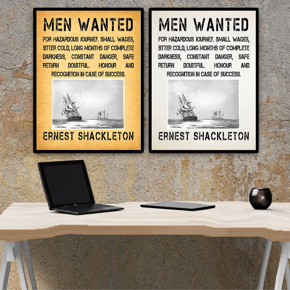 Ernest Shackleton Men Wanted Poster Vintage Antarctica Expedition Canvas Painting Retro Wall Pictures for Living Room Home Decor
Ernest Shackleton Men Wanted Poster Vintage Antarctica Expedition Canvas Painting Retro Wall Pictures for Living Room Home Decor