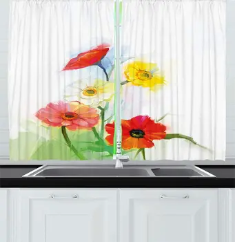 Yellow Red Flower Kitchen Curtains Abstract Oil Painting Poppy Patterns Fresh Spring Expressionist Artwork Theme Print
Yellow Red Flower Kitchen Curtains Abstract Oil Painting Poppy Patterns Fresh Spring Expressionist Artwork Theme Print