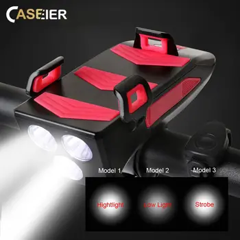 CASEIER Multi-function 4 in 1 Bike Horn Phone Holder Bicycle Light USB Rechargeable LED Bike Headlight Powerbank Cycling Light
CASEIER Multi-function 4 in 1 Bike Horn Phone Holder Bicycle Light USB Rechargeable LED Bike Headlight Powerbank Cycling Light
