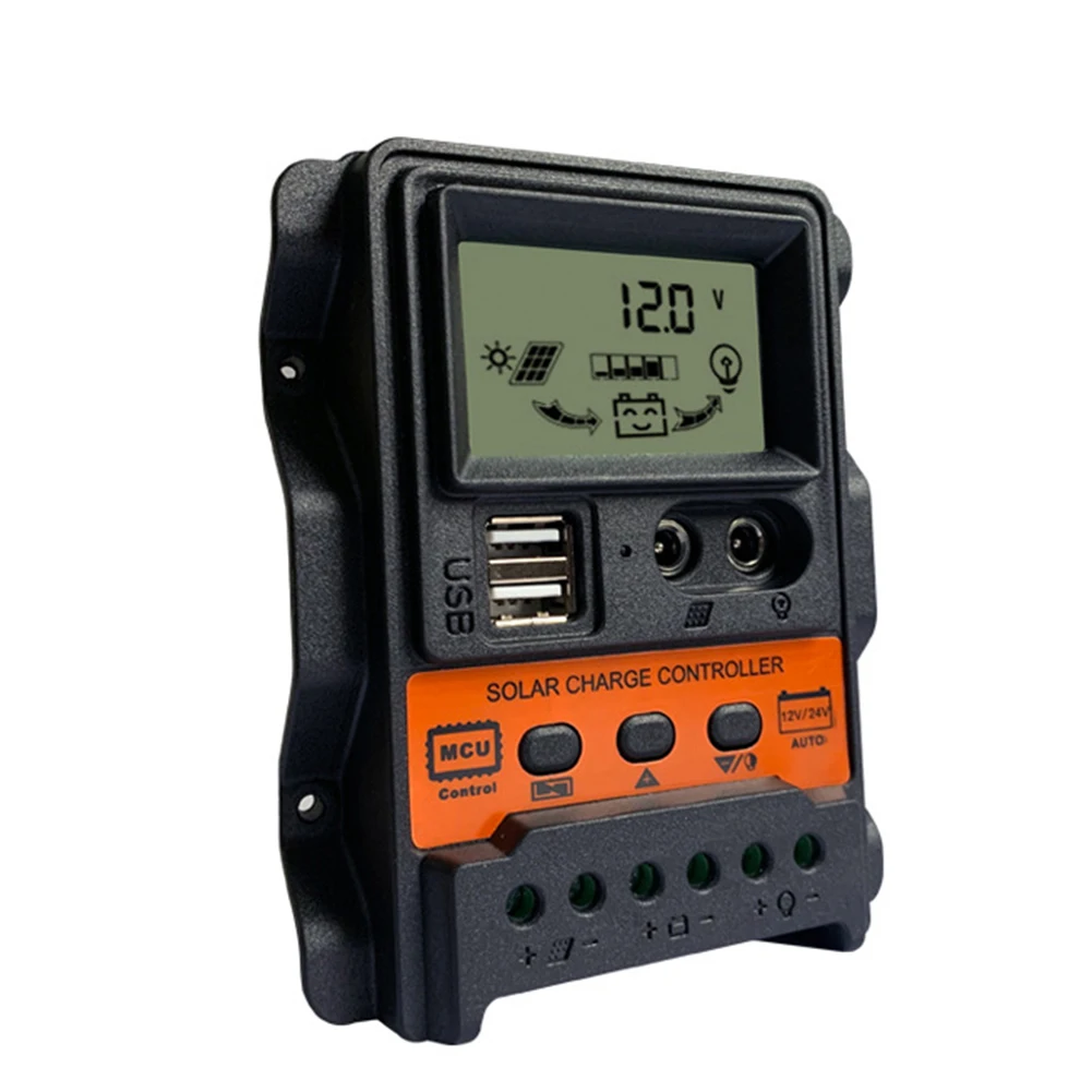 Солнечная Солнечный мррт контроллер 30A 20A 10A Dual USB LCD дисплей 12V 24V солнечная батарея