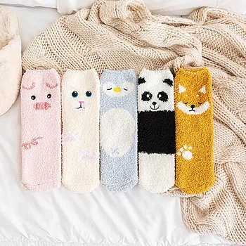 Women Cute Socks 2020 Winter Fluffy Bed Socks Girl Soft Floor Embroidery Cartoon Funny Socks Sleeping Mid Winter Socks Sosete
Women Cute Socks 2020 Winter Fluffy Bed Socks Girl Soft Floor Embroidery Cartoon Funny Socks Sleeping Mid Winter Socks Sosete