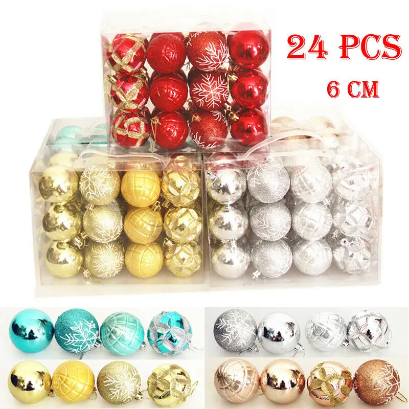 24PCS 60mm Glitter Christmas Baubles Xmas Tree Ornament Ball Christmas Decoration
24PCS 60mm Glitter Christmas Baubles Xmas Tree Ornament Ball Christmas Decoration