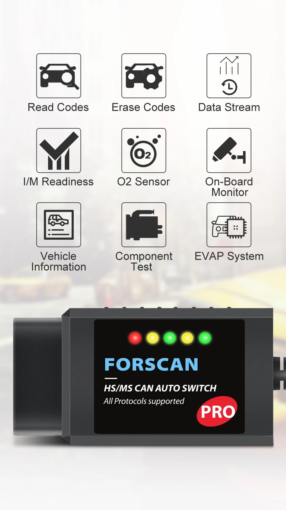 Generic ELM327 V1.5 USB HS MSCAN Made For FORScan Pro OBD Scanner Tool