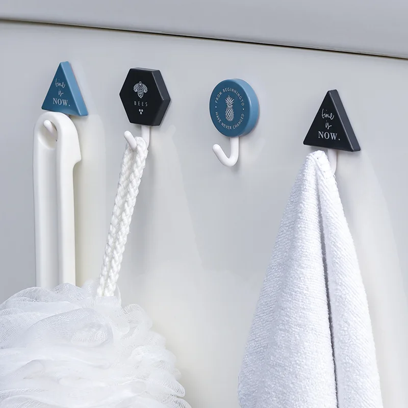 

3 Pcs/lot Adhesive Hooks Heavy Duty Wall Hangers Waterproof For Hanging Kitchen Bathroom Accessories