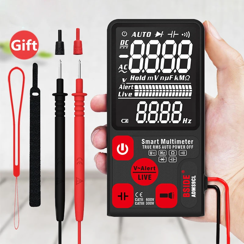 ADMS7 Voltage Tester 3.5'' Large LCD Digital Smart Multimeter Triple Display TRMS 6000 Counts DMM with Analog Bargraph
ADMS7 Voltage Tester 3.5'' Large LCD Digital Smart Multimeter Triple Display TRMS 6000 Counts DMM with Analog Bargraph