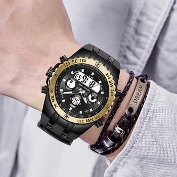 GOLDENHOUR Fashion Men Sport Watch Digital Quartz Watch Men Waterproof Wristwatch Luminous Male Clock Relogio Masculino GH124 
GOLDENHOUR Fashion Men Sport Watch Digital Quartz Watch Men Waterproof Wristwatch Luminous Male Clock Relogio Masculino GH124