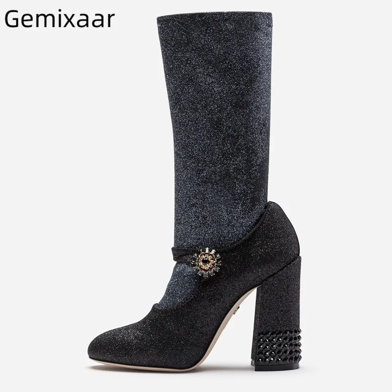 2019 Autumn New Boots Woman Round Toe Black Sequines Knee-high Bottes Elegant Square High Heel Comfy Insole Plus Size Women Boot
2019 Autumn New Boots Woman Round Toe Black Sequines Knee-high Bottes Elegant Square High Heel Comfy Insole Plus Size Women Boot