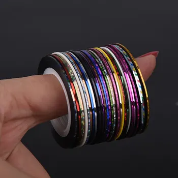 

30Pcs 20m Mixed Colors Rolls Nail Art Striping Tape Line Decoration Sticker DIY Decals J0020