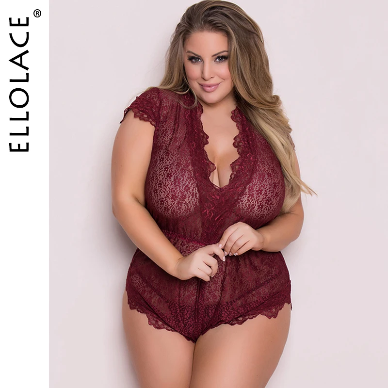 Ellolace Plus Size Bodysuit Women Deep-V Lace Sleeveless Rompers Sexy Transparent Bodysuits Slim Overalls XL-5XL Body Suit
Ellolace Plus Size Bodysuit Women Deep-V Lace Sleeveless Rompers Sexy Transparent Bodysuits Slim Overalls XL-5XL Body Suit