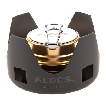 ALOCS Portable Mini Ultra-light Spirit Burner Alcohol Stove Outdoor Backpacking Hiking Camping Furnace with Stand